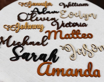 Wooden Name Place Cards: Wedding Table Decor, Guest Gift