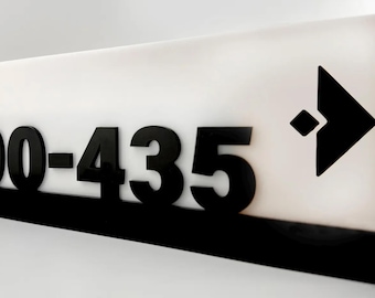 Custom Black Acrylic Door Number Sign, Modern Apartment Plaque, Office Wall Decor