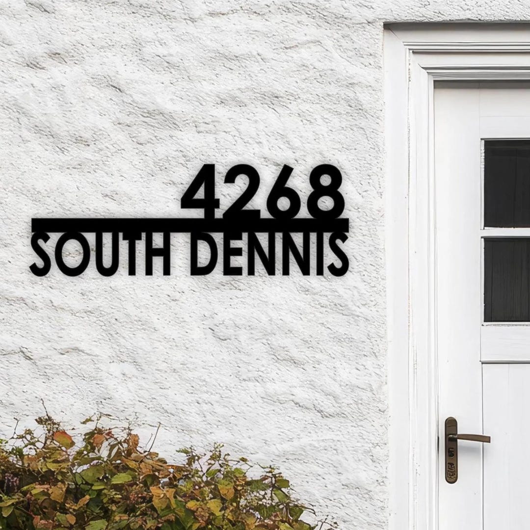Custom Metal Address Sign: Modern House Number Plaque - Etsy
