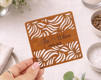 Personalized Wedding Coasters: Rustic Plywood Favors, Bulk Guest Gifts