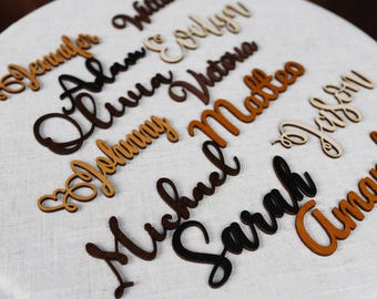 Wooden Name Place Cards: Wedding Table Decor, Guest Gift
