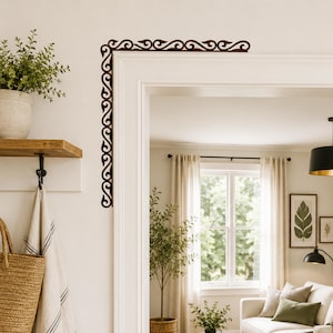 Decorative Door Corner Trim, Elegant Wooden Doorway Accent, Ornamental Border Wall Decor