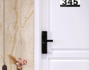 Wooden House Number Sign - Personalized Door Plaque