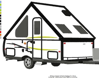 SFancy Camper A-Frame Applique 6 x 10