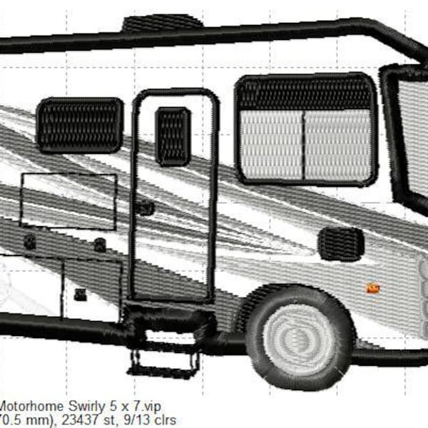 SFancy Motorhome Swirly Applique 5 x 7