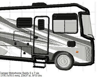 SFancy Motorhome Swirly Applique 5 x 7