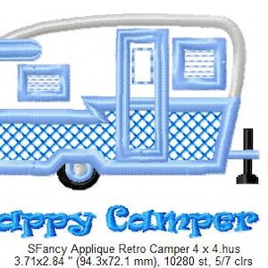 SFancy Applique Retro Camper - 4 x 4