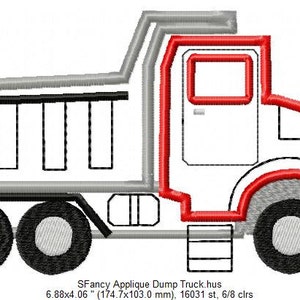 SFancy Applique Dump Truck 5 x 7
