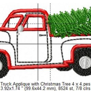 SFancy Christmas Applique Truck with Tree - Two Sizes