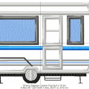 SFancy Applique Camper Pop-Up 6 x 10