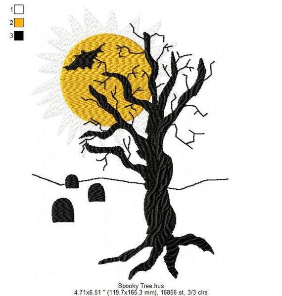 Sfancy Machine Embroidery Design Spooky Halloween Tree 5 X Etsy Sfancy Machine Embroidery Design Spooky Halloween Tree 5 X Etsy