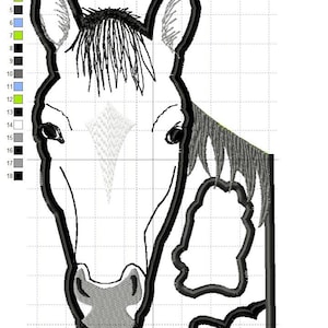 SFancy Horse Applique Satin Edging 5 x 7