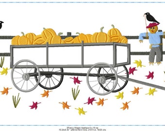 SFancy Wagon Applique con Cuervos y Espantapájaros - DOS TAMAÑOS