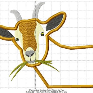 SFancy Goat Applique Satin Edging 5 x 7