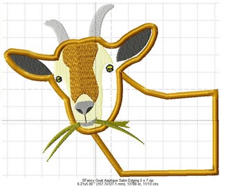 SFancy Goat Applique Satin Edging 5 x 7