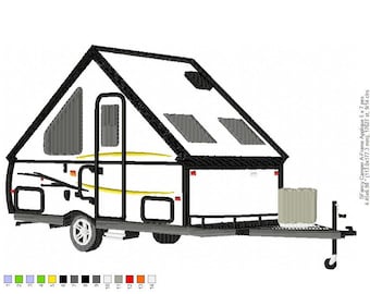 SFancy Camper A-Frame Applique 5 x 7