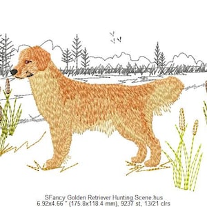 SFancy Golden Retriever Hunting Scene 5 x 7