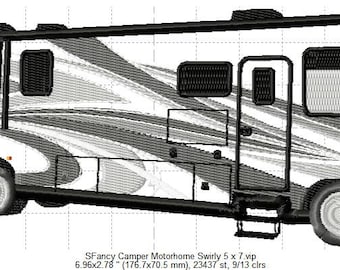 SFancy Camper Applique Motorhome Swirly 5 x 7