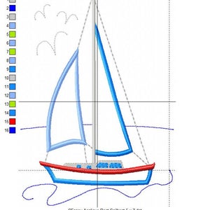 SFancy Applique Sailboat 5 x 7