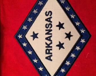 SFancy Applique Arkansas Flag 5 x 7