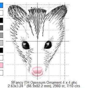 SFancy ITH Opossum Ornament 4 x 4