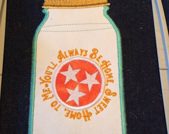 SFancy Applique TN Moonshine Jar 5 x 7