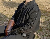 Black Renaissance Fair Tunic, Medieval LARP Shirt, Viking Tunic for Men, Pirate Costume, Viking LARP Cosplay Outfit