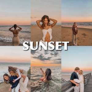Sunset Aesthetic Summer Lightroom Mobile Preset, Beach Presets, Natural Instagram Presets, Travel Vibrant iPhone Filters, Retro Presets