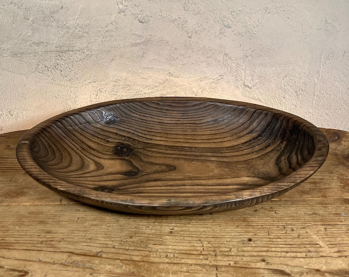 Oval Wooden Bowl Rustic Farmhouse Vintage Style Decor - Etsy