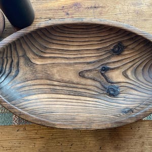 Oval Wooden Bowl Rustic Farmhouse Vintage Style Decor - Etsy