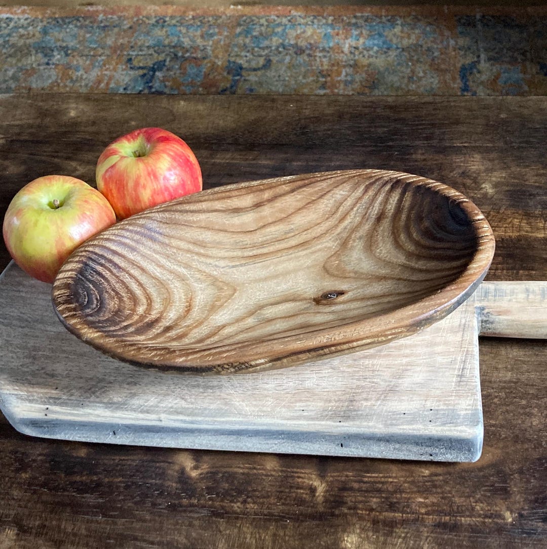 Rustic Small Bowl Handmade Small Oval Wood Bowl: Rustic Farmhouse Decor - Etsy