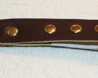 Recycled Brown Leather Key Wristlet