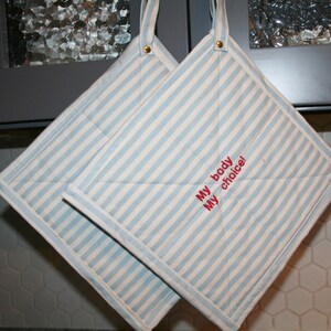 Recycled Cotton Potholders My Body My Choice