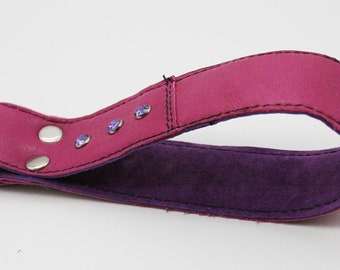 Recycled Pink Leather Key Wristlet
