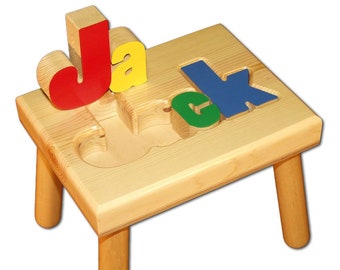 Child's Name Puzzle Stool + FREE Shipping (Item 101-2)