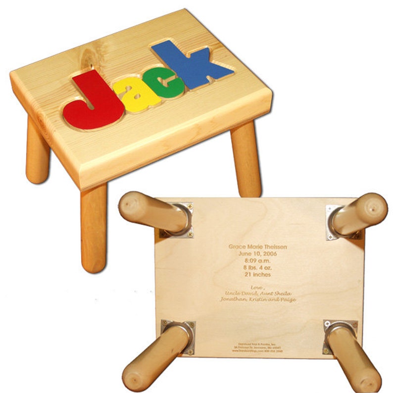 Engraved Message ONLY for Name Puzzle Stool image 2