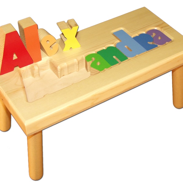 LARGE Child's Name Puzzle Stool + FREE Shipping (Item 201-2)