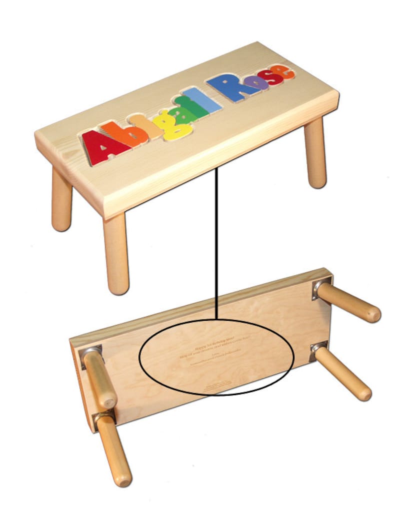 LARGE Child's Name Puzzle Stool FREE Shipping Item Etsy