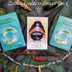 Zodiac Goddess Power Deck, 32 Cards, Guidebook, Oracle, Astrology, Goddess, Tarot, Witchy, Pagan,