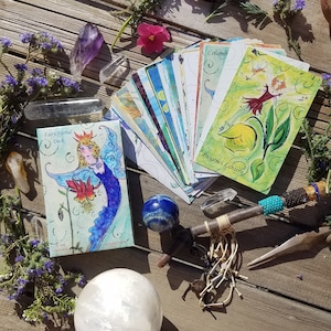 Fairy Herbal Oracle Deck 36 cartas, caixa, oráculo, fadas, cura, bruxa, pagão