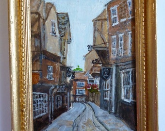 The Shambles, York- Original Miniature Acrylic Painting