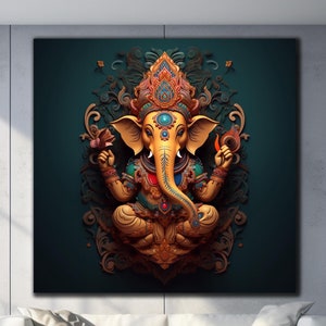 Ganesha Wall Art, Tempered Glass Wall Art, Large Glass Wall Art, Custom Photo Glass, Ganesha Wall Decor,Ganesha Wall Painting,Hindu Wall Art