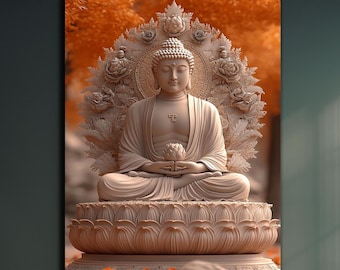 Buddha Wall Art, Tempered Glass Wall Art,Buddha Wall Decor,Indian Wall Art,Hindu Wall Art,Buddha Wall Painting,Glass Printing,Large Wall Art