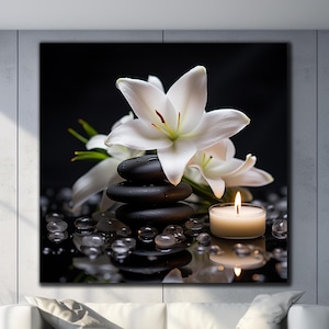 Lily Flower Wall Art, Tempered Glass Wall Art, Flower Glass Wall Art, Large Glass Wall Art, Glass Printing, Photo on Glass, Glass Picture