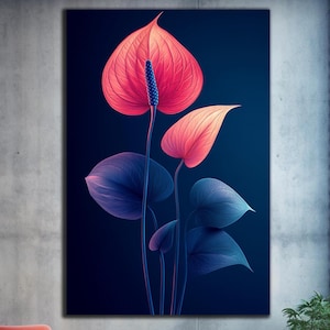 Anthurium Wall Art, Tempered Glass Wall Art, Anthurium Flower Wall Art, Glass Printing, Large Glass Wall Art, Photo on Glass, Glass Picture