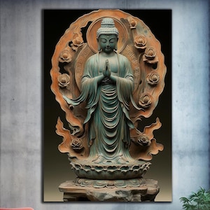 Buddha Wall Art, Tempered Glass Wall Art,Buddha Wall Decor,Indian Wall Art,Hindu Wall Art,Buddha Wall Painting,Glass Printing,Large Wall Art