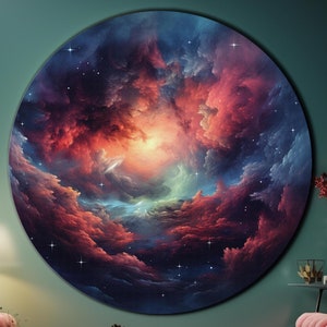 Orion Nebula Wall Art, Tempered Glass Wall Art, Orion Nebula Galaxy, Round Wall Art, Space Exploration, Cosmic Wall Art,Outer Space Wall Art
