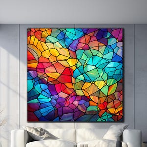 Modern Glass Wall Art,  Tempered Glass Wall Art, Modern Stained Glass, Glass Printing,Large Glass Wall Art,Wall Hangings,Stained Glass Print