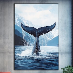 Whale Tail Wall Art, Tempered Glass Wall Art, Whale Tail Painting, Glass Printing,Large Wall Art,Wall Hangings, Ocean Wall Art, Sea Wall Art
