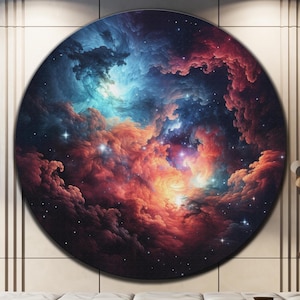 Orion Nebula Wall Art, Tempered Glass Wall Art, Orion Nebula Galaxy, Round Wall Art, Space Exploration, Cosmic Wall Art,Outer Space Wall Art